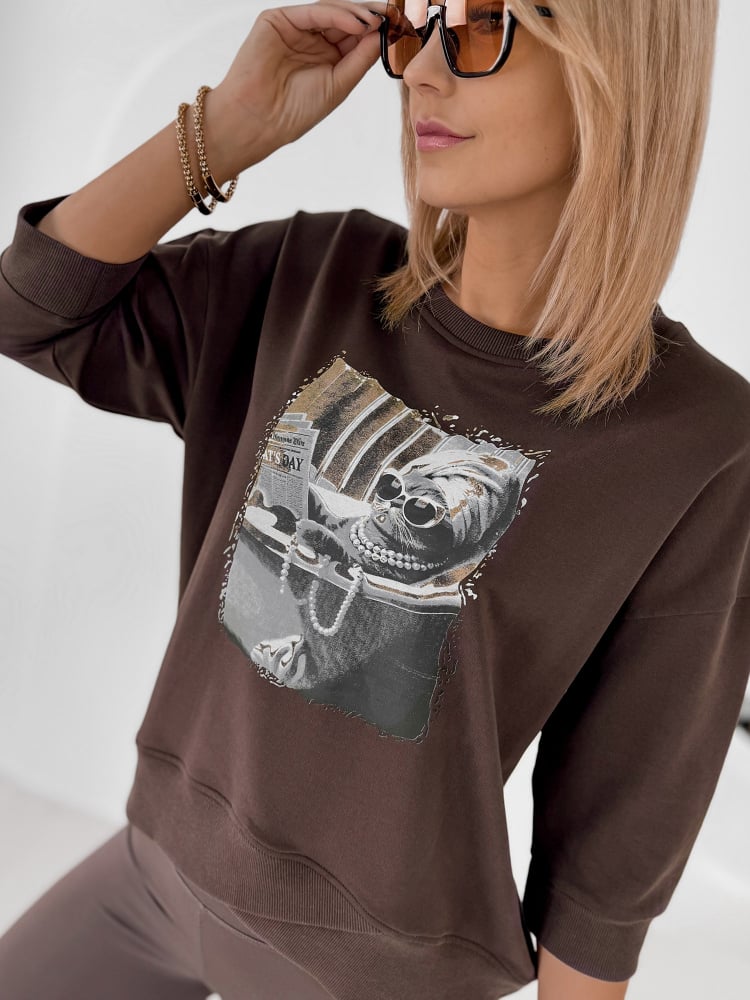 BLUZKA MELISANDRE CIEMNOBRĄZOWA