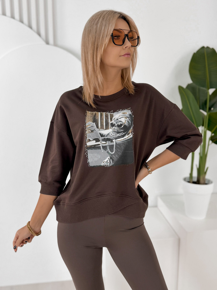 BLUZKA MELISANDRE CIEMNOBRĄZOWA