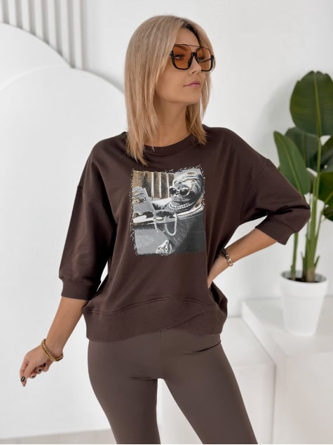 BLUZKA MELISANDRE CIEMNOBRĄZOWA