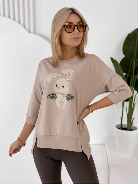 BLUZKA FERRANTE CIEMNOBEŻOWA