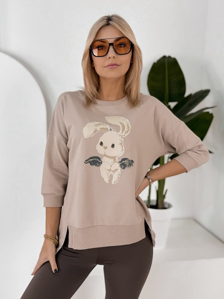 BLUZKA FERRANTE CIEMNOBEŻOWA