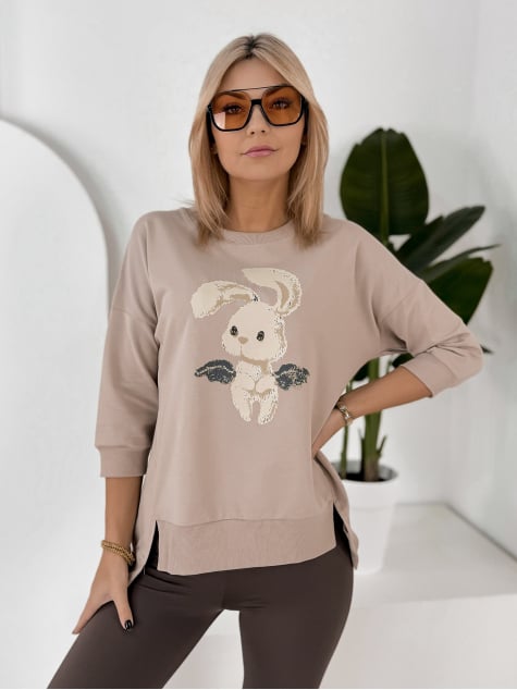 BLUZKA FERRANTE CIEMNOBEŻOWA