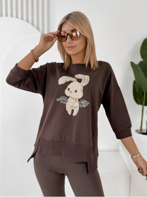 BLUZKA FERRANTE CIEMNOBRĄZOWA