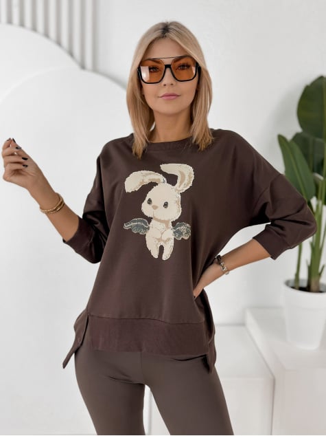 BLUZKA FERRANTE CIEMNOBRĄZOWA