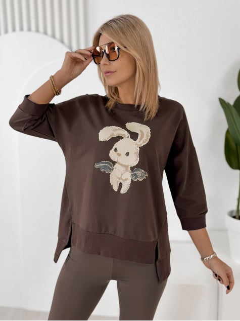 BLUZKA FERRANTE CIEMNOBRĄZOWA