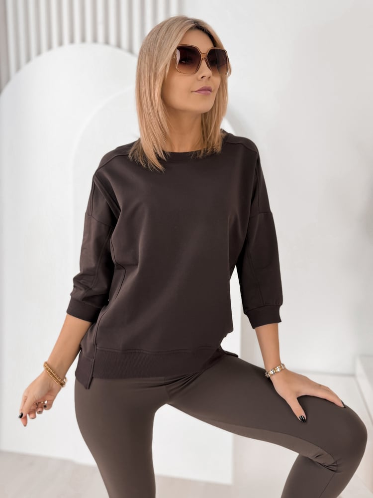 BLUZKA LORRAINE CIEMNOBRĄZOWA