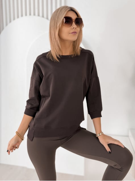 BLUZKA LORRAINE CIEMNOBRĄZOWA