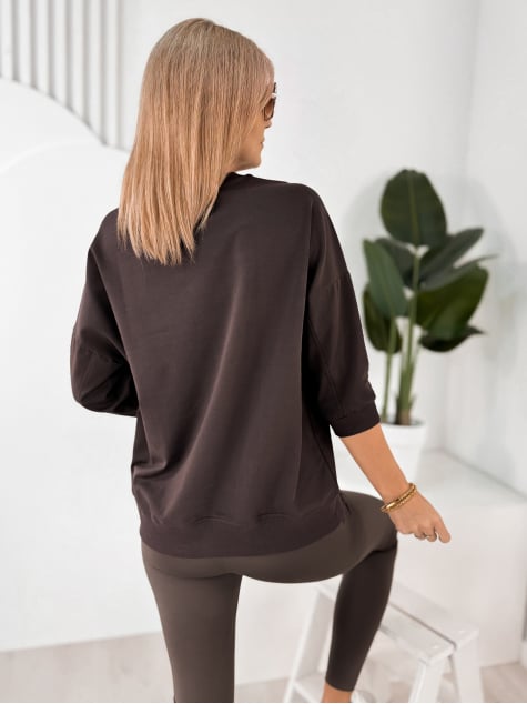 BLUZKA LORRAINE CIEMNOBRĄZOWA