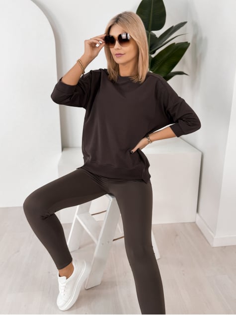 BLUZKA LORRAINE CIEMNOBRĄZOWA