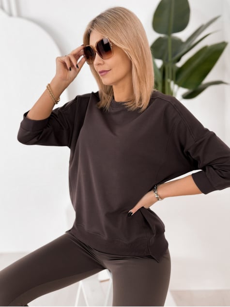 BLUZKA LORRAINE CIEMNOBRĄZOWA