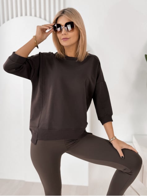 BLUZKA LORRAINE CIEMNOBRĄZOWA