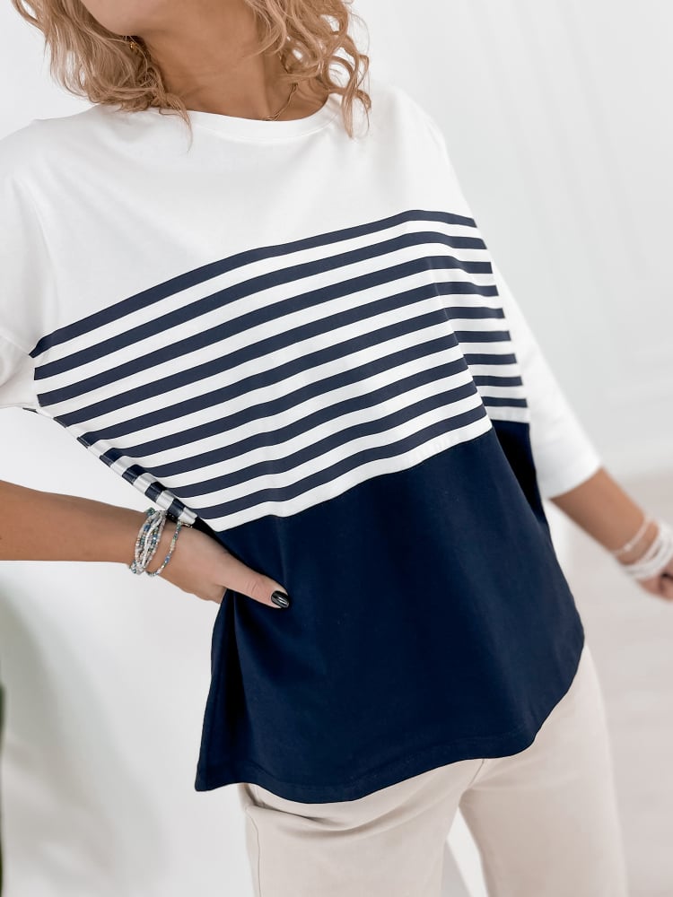 BLUZKA NOEMI GRANATOWA