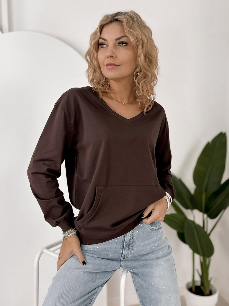 BLUZA CAVANI CIEMNOBRĄZOWA