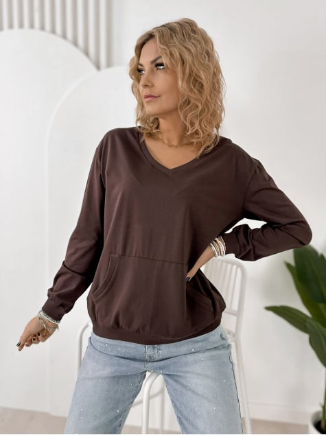 BLUZA CAVANI CIEMNOBRĄZOWA