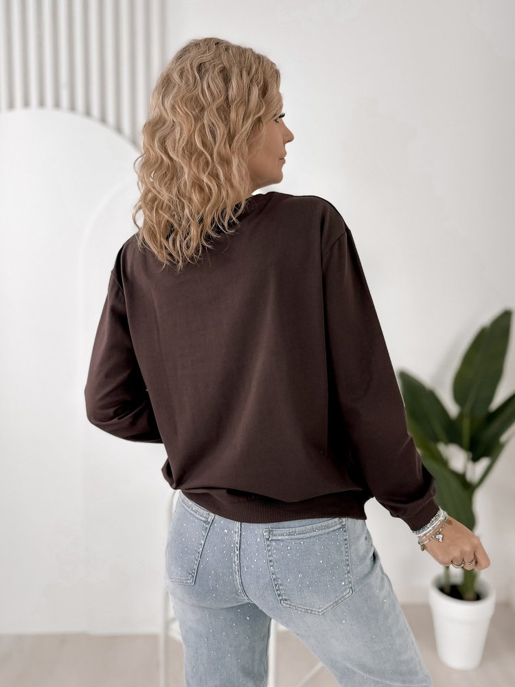BLUZA CAVANI CIEMNOBRĄZOWA