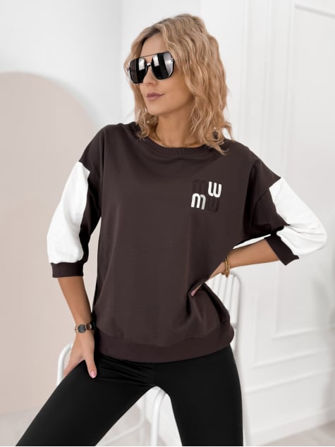 BLUZKA MANZONI CIEMNOBRĄZOWA