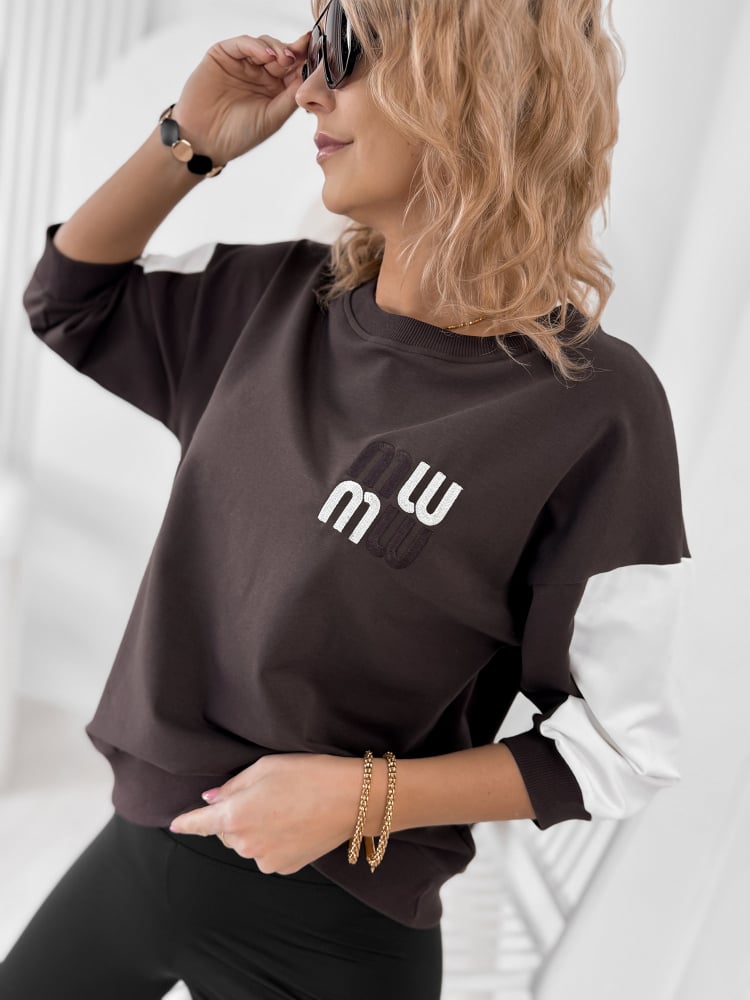 BLUZKA MANZONI CIEMNOBRĄZOWA