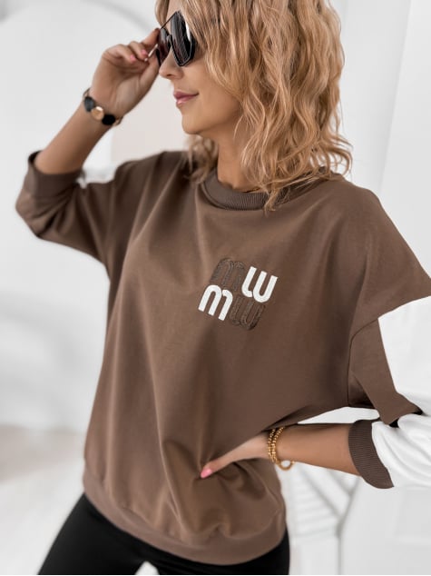 BLUZKA MANZONI CIEMNOBEŻOWA