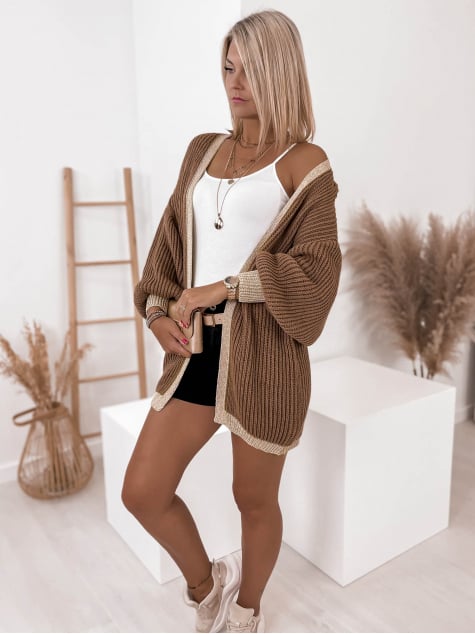 KARDIGAN ADELAIDE BRĄZOWY
