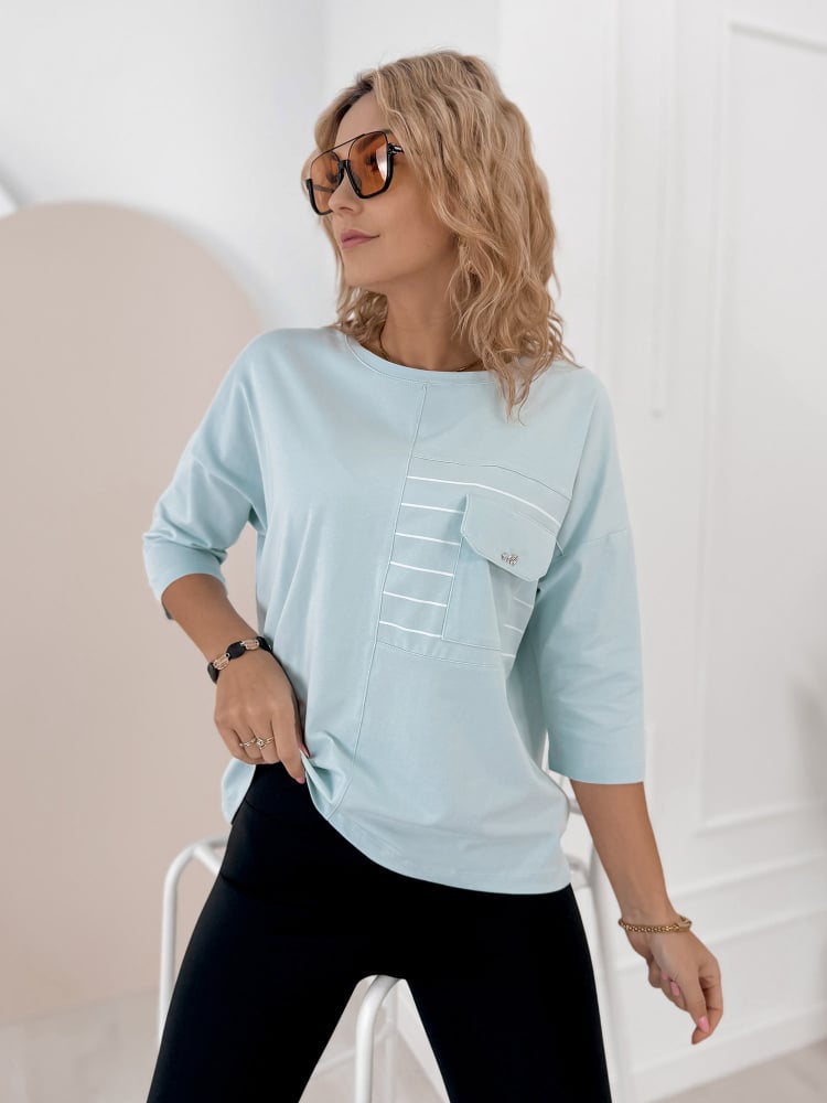 BLUZKA SABINE BŁĘKITNA