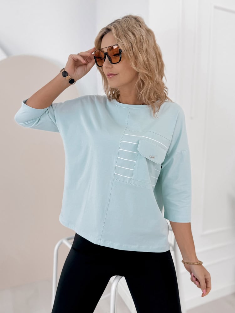 BLUZKA SABINE BŁĘKITNA