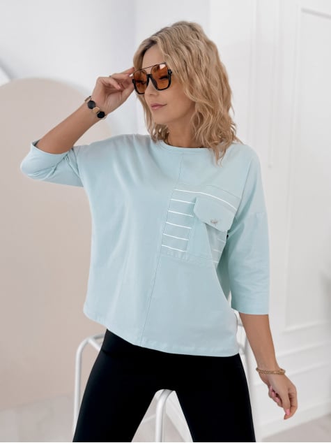 BLUZKA SABINE BŁĘKITNA