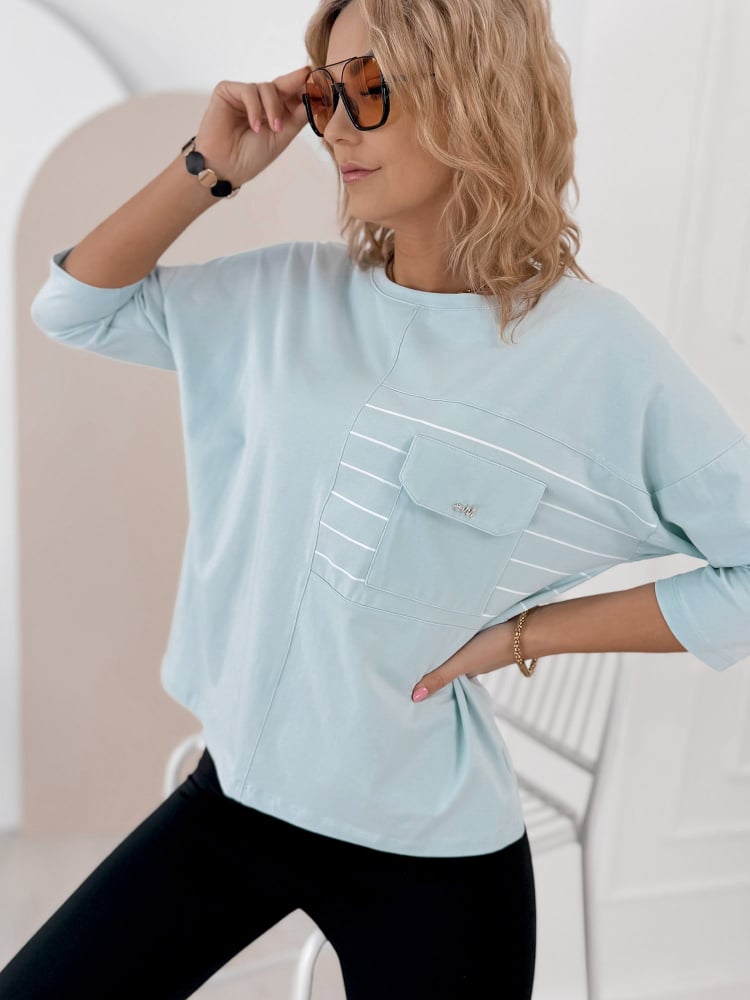 BLUZKA SABINE BŁĘKITNA