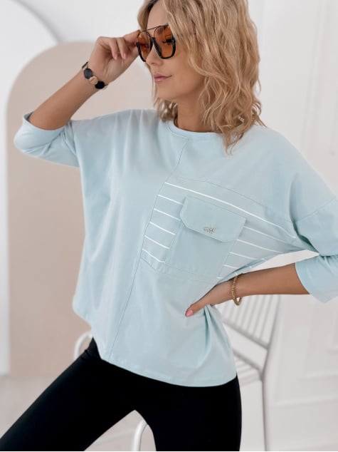 BLUZKA SABINE BŁĘKITNA