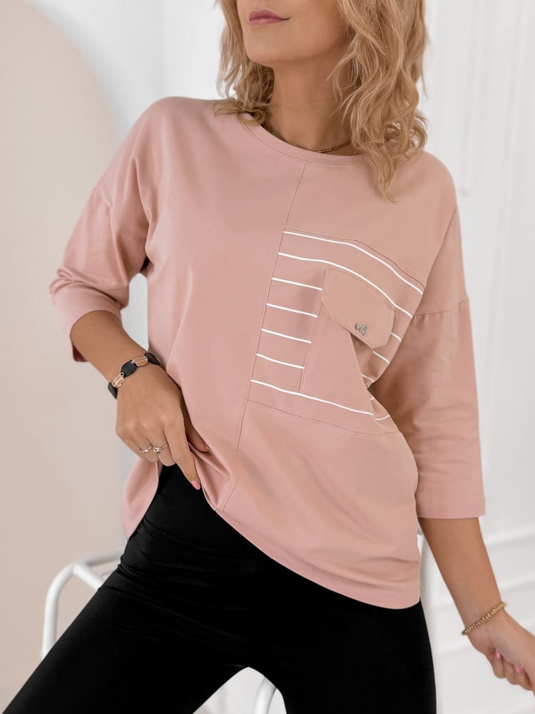 BLUZKA SABINE PUDROWY RÓŻ