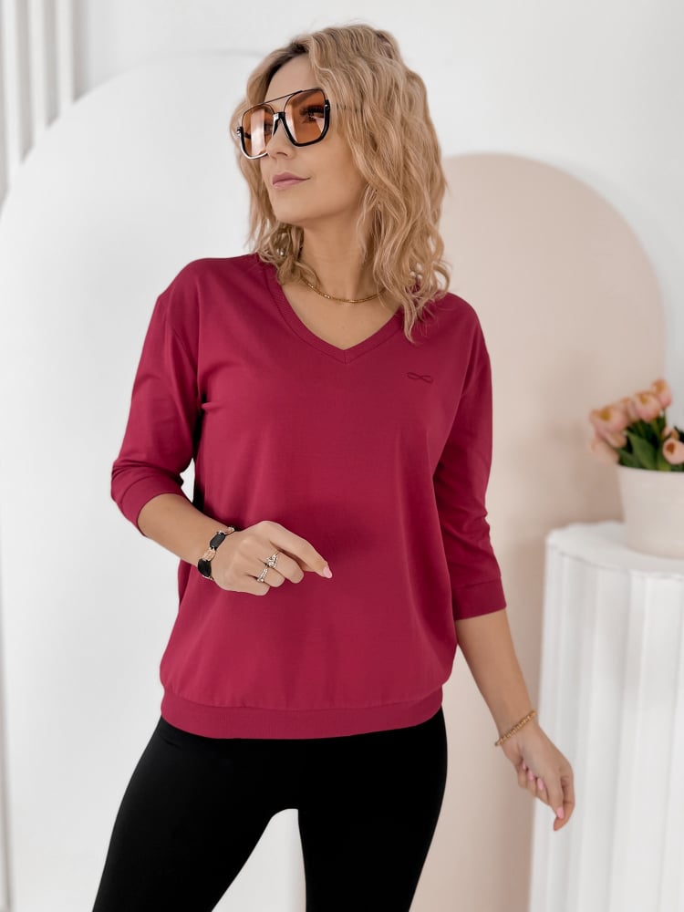 BLUZKA SOLENA BORDOWA