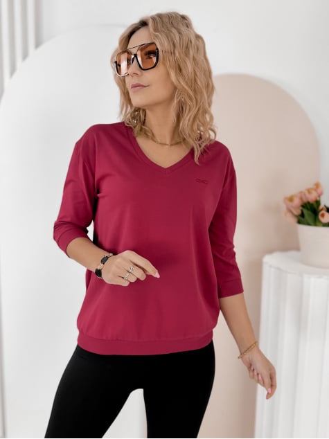 BLUZKA SOLENA BORDOWA