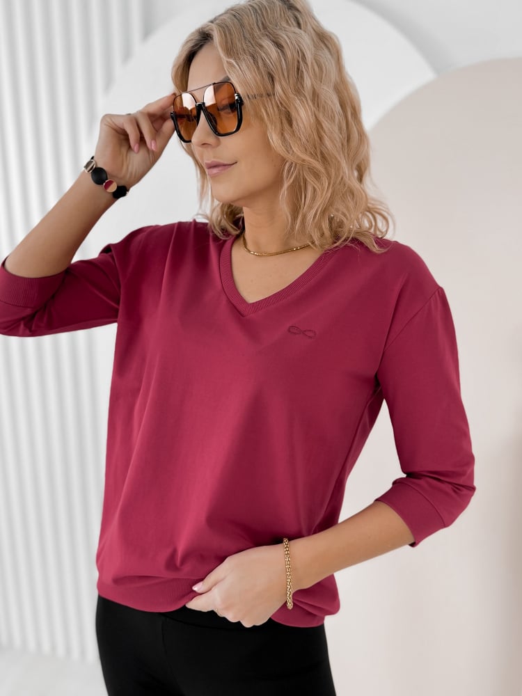 BLUZKA SOLENA BORDOWA