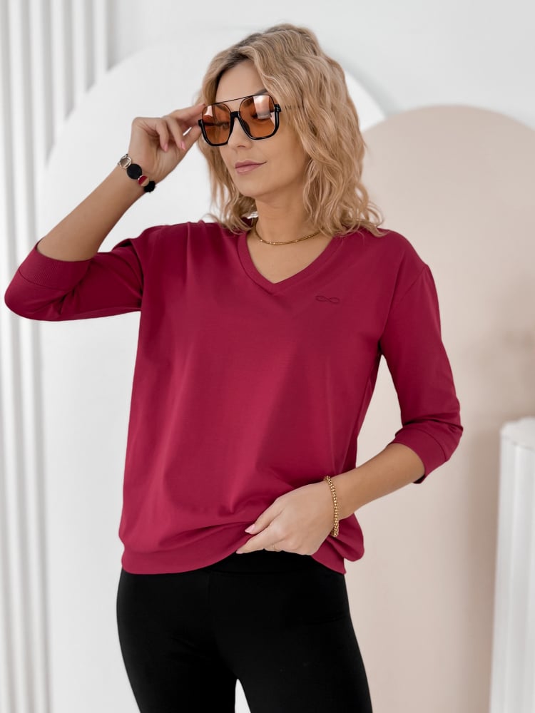 BLUZKA SOLENA BORDOWA