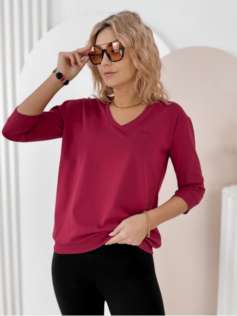 BLUZKA SOLENA BORDOWA