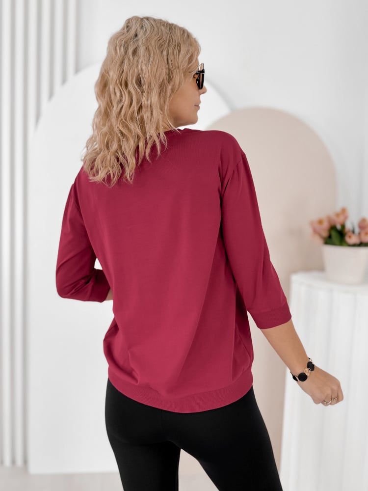 BLUZKA SOLENA BORDOWA