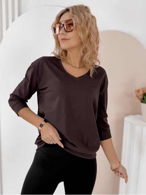 BLUZKA SOLENA CIEMNOBRĄZOWA