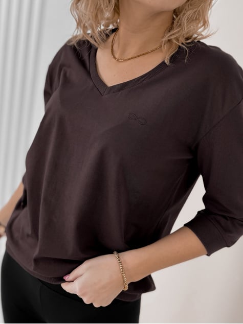 BLUZKA SOLENA CIEMNOBRĄZOWA