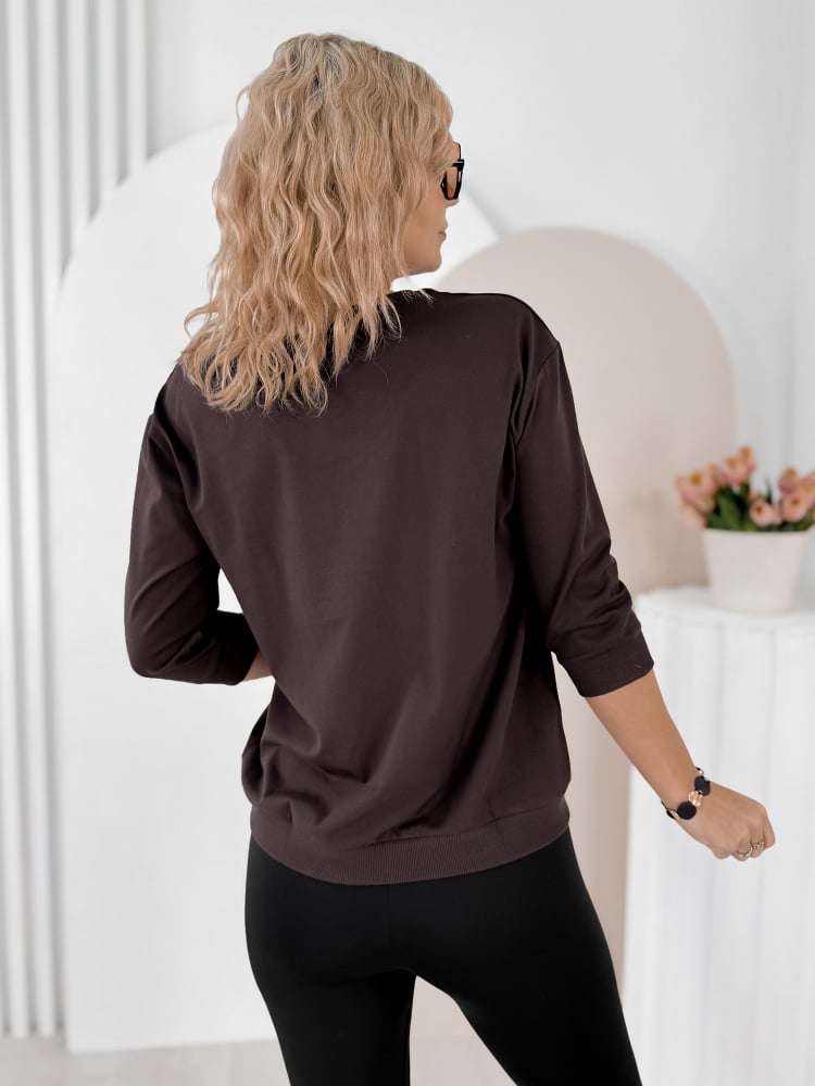 BLUZKA SOLENA CIEMNOBRĄZOWA