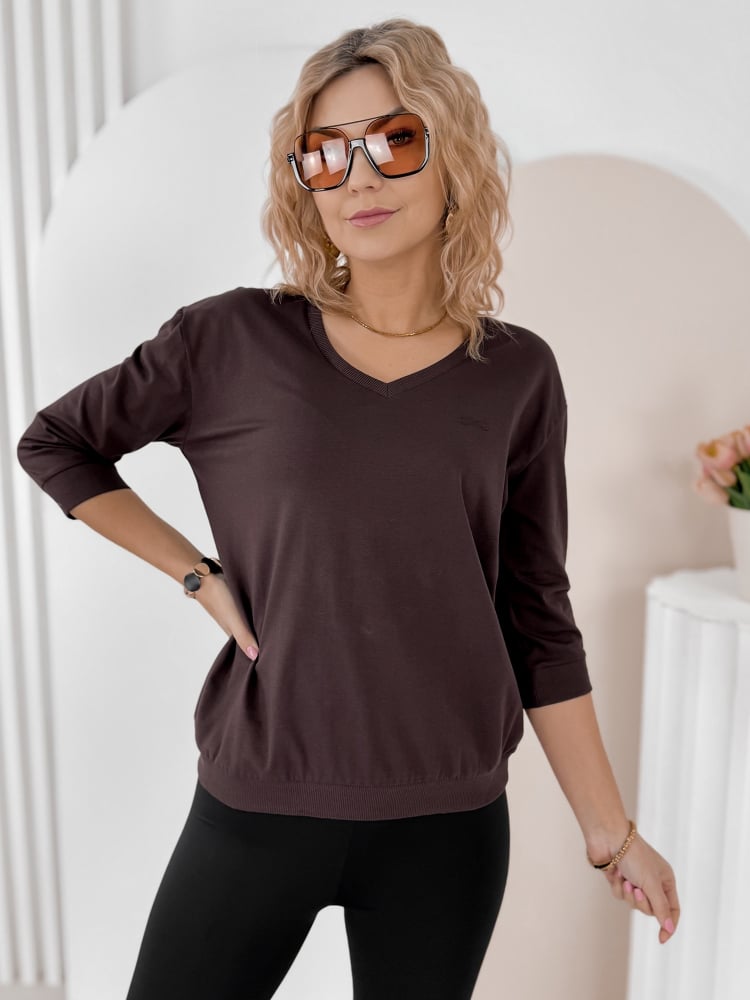 BLUZKA SOLENA CIEMNOBRĄZOWA