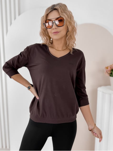 BLUZKA SOLENA CIEMNOBRĄZOWA