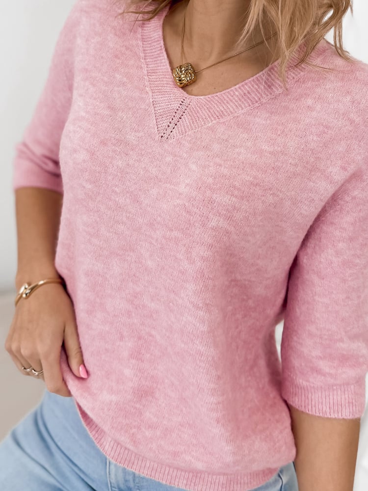 SWETER VERONA PUDROWY RÓŻ
