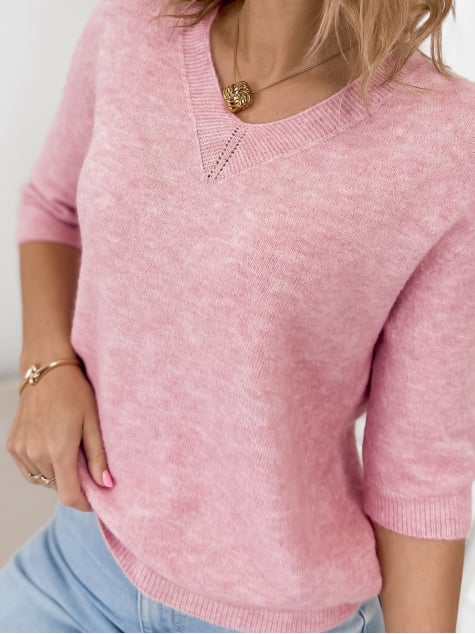 SWETER VERONA PUDROWY RÓŻ