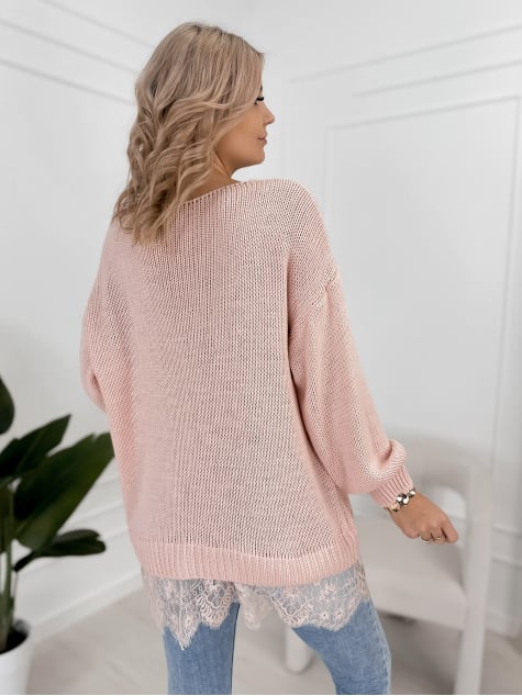 SWETER LENOX PUDROWY RÓŻ