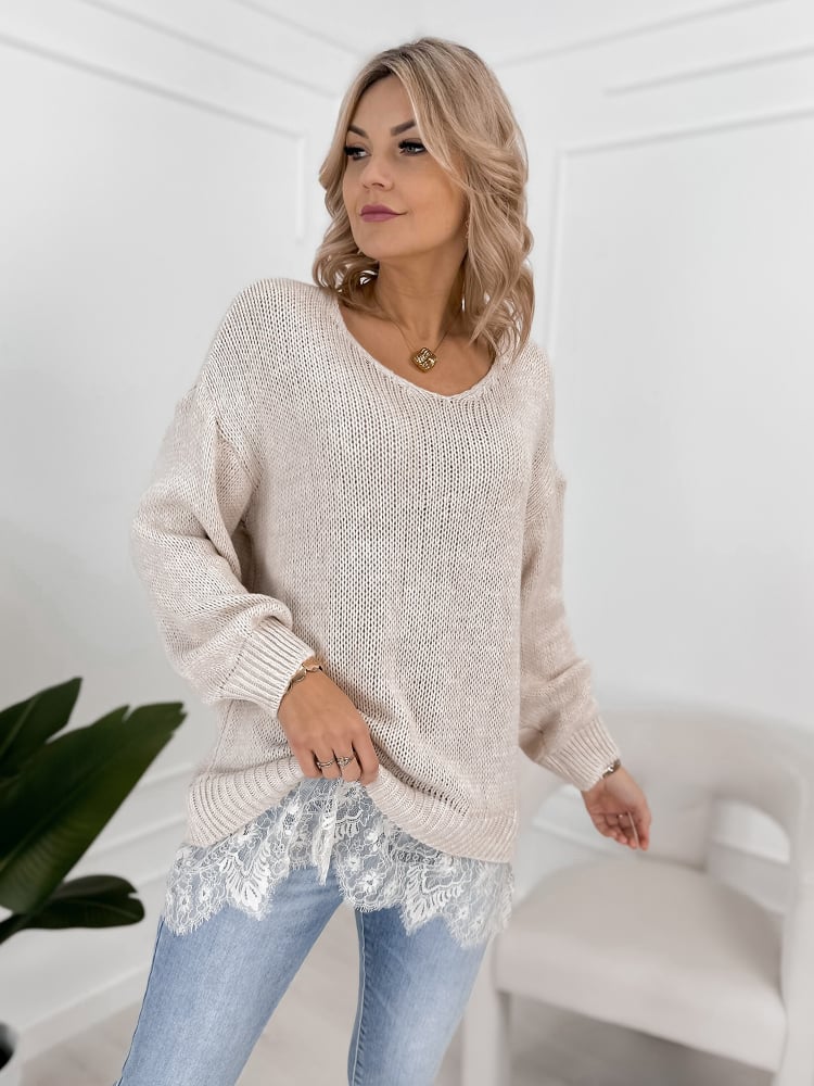 SWETER LENOX BEŻOWY