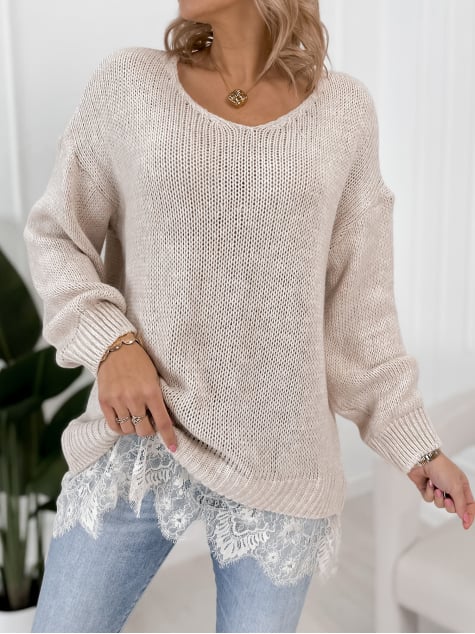 SWETER LENOX BEŻOWY