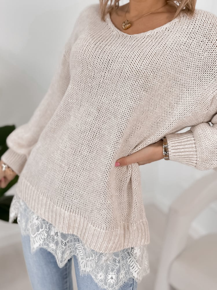 SWETER LENOX BEŻOWY