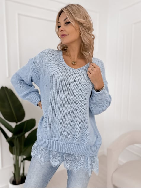 SWETER LENOX BŁĘKITNY