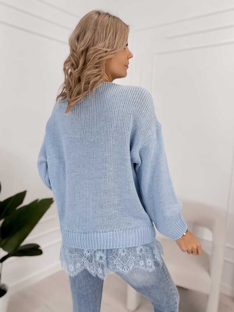SWETER LENOX BŁĘKITNY
