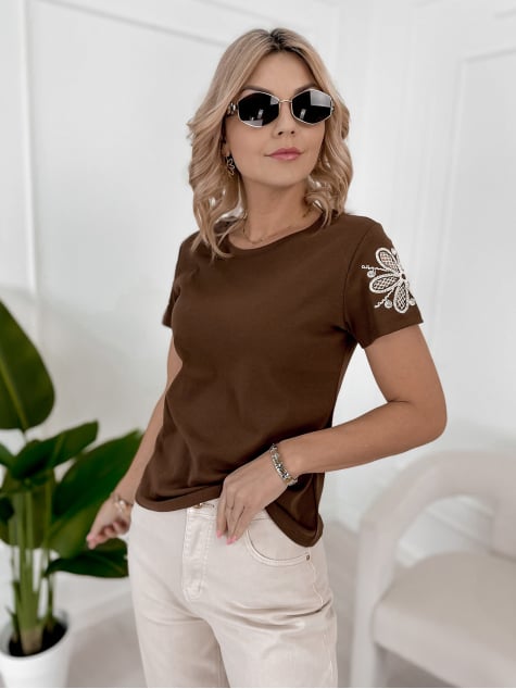 BLUZKA JOLENE CIEMNOBRĄZOWA