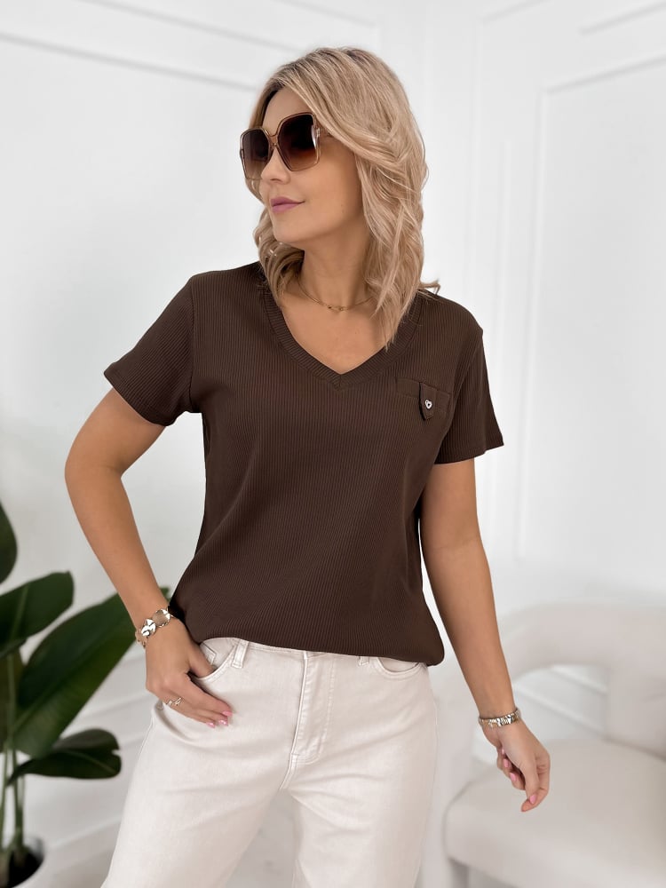 BLUZKA IMANI CIEMNOBRĄZOWA